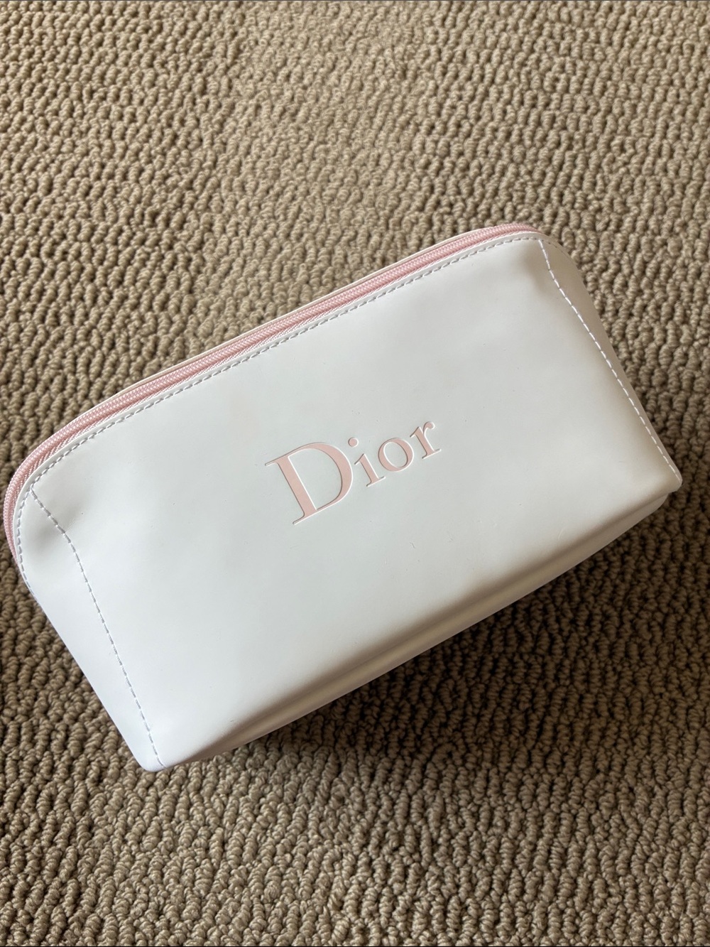 White and Light Pink Cosmetic Travel Case